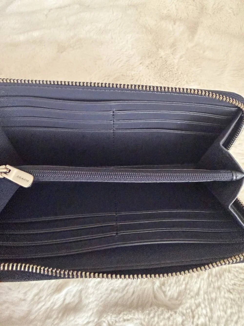COACH Chalk x Midnight SVDYF Signature Long Zip Around Wallet F54630